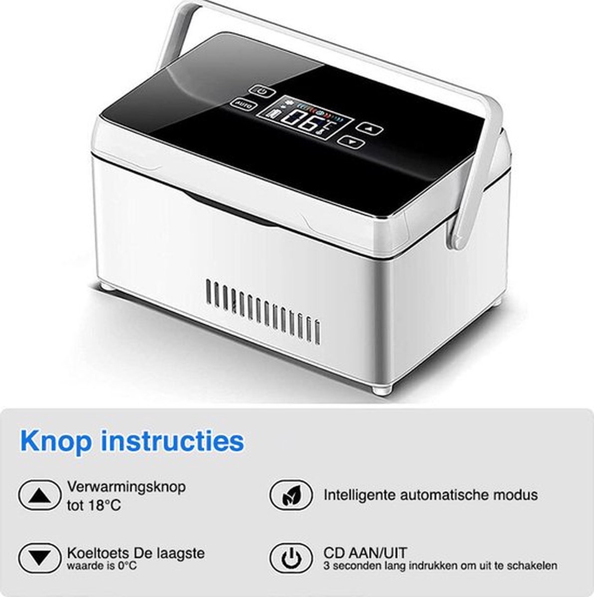 Medische Insuline Koelbox - Diabetes Koeltas - Draagbare Medicijnen Koelkast - insuline koeltas - Geneeskunde - Auto Met Ingebouwd Alarm - Cooler - 8-36 uren Batterijcapaciteit - 10200 mAh - Wit