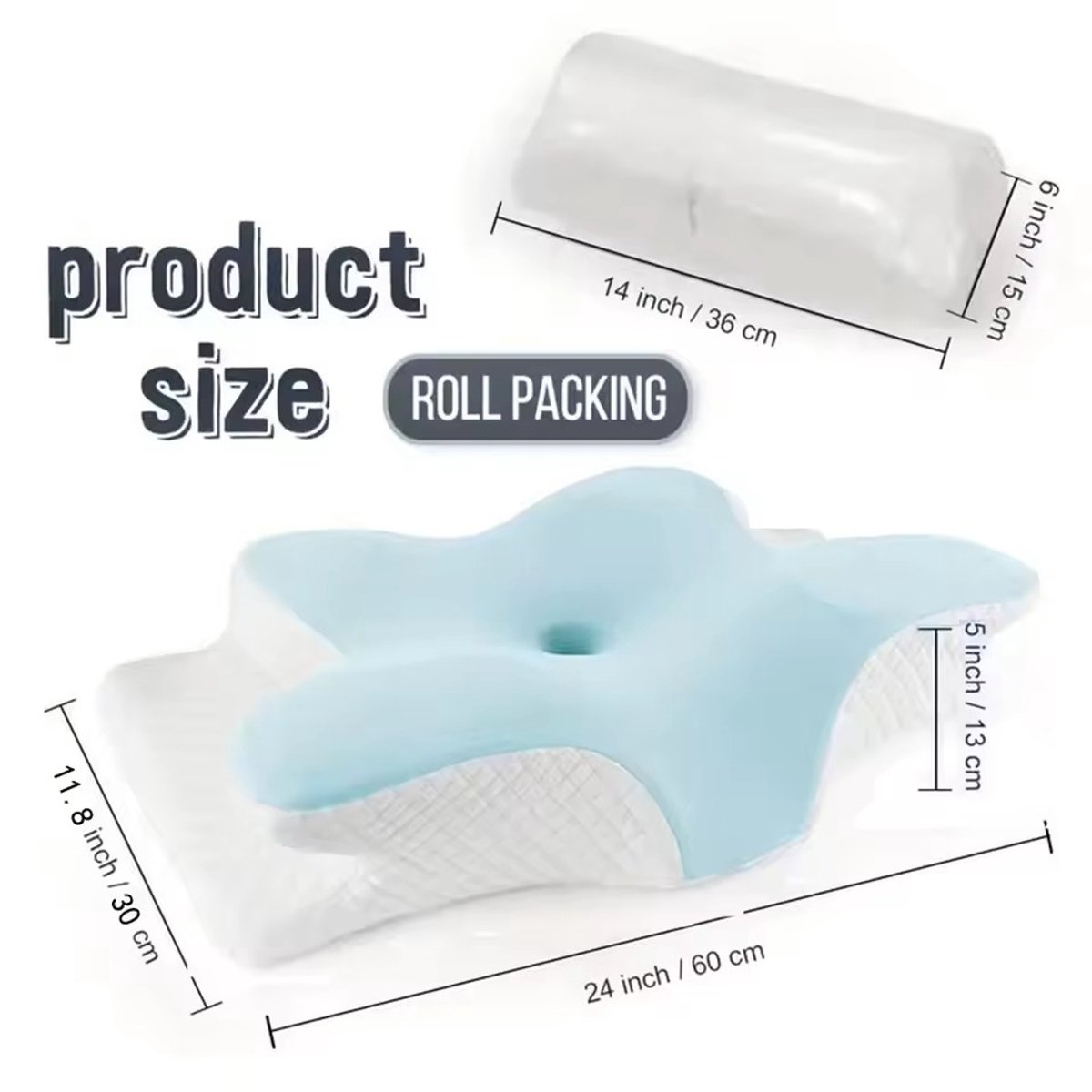 Orthopedisch Nekkussen - Butterfly Sleep Memory Foam - Comfortabele Slow Rebound - Voor Diepe Slaap en Nekmassage - Cervicaal kussen - Grijs - Ideaal voor Bed & Reizen