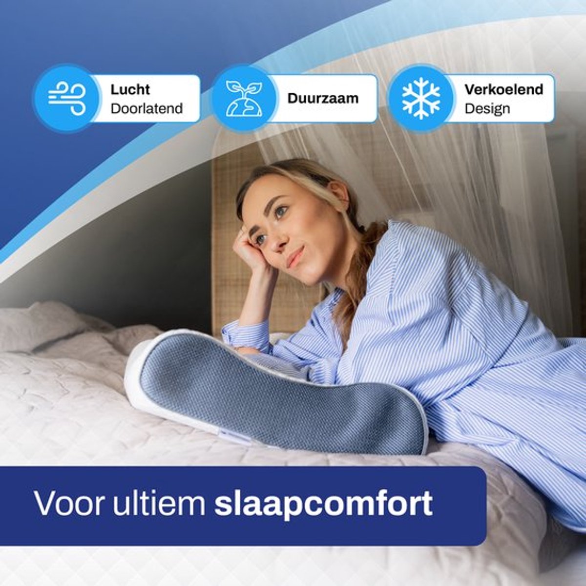 Popalino® Ergonomisch Hoofdkussen Nekklachten + Extra hoes - Slaapkussen tegen Nek & Rugpijn – Anti Snurk Kussen Traagschuim - Apneu kussen